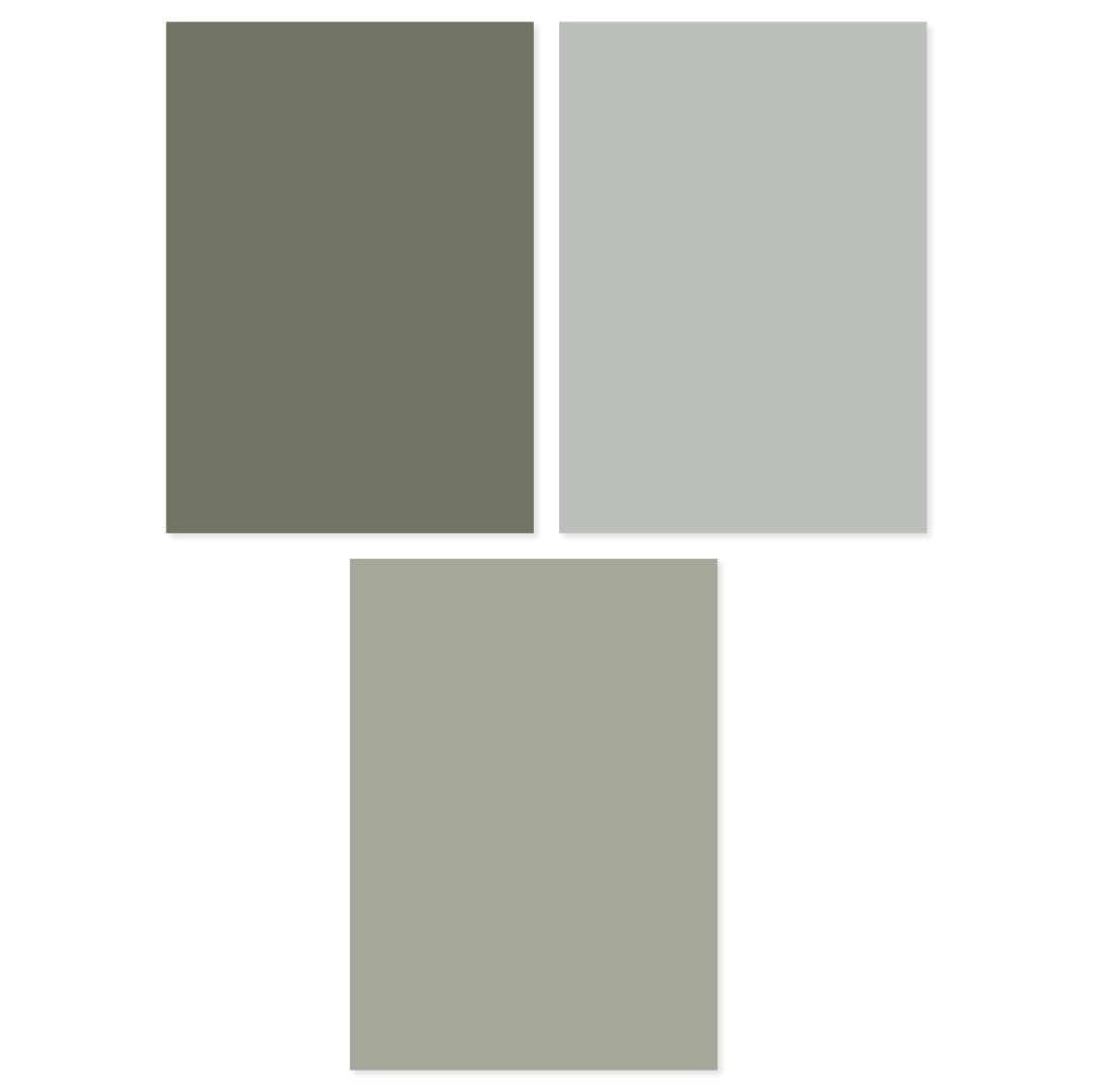 Grey green paint sample pack peel and stick swatches