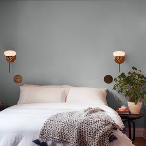 Cool gray bedroom wall
