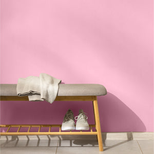 Pink wall paint bench

