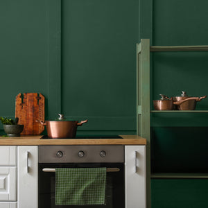 Dark green kitchen interior