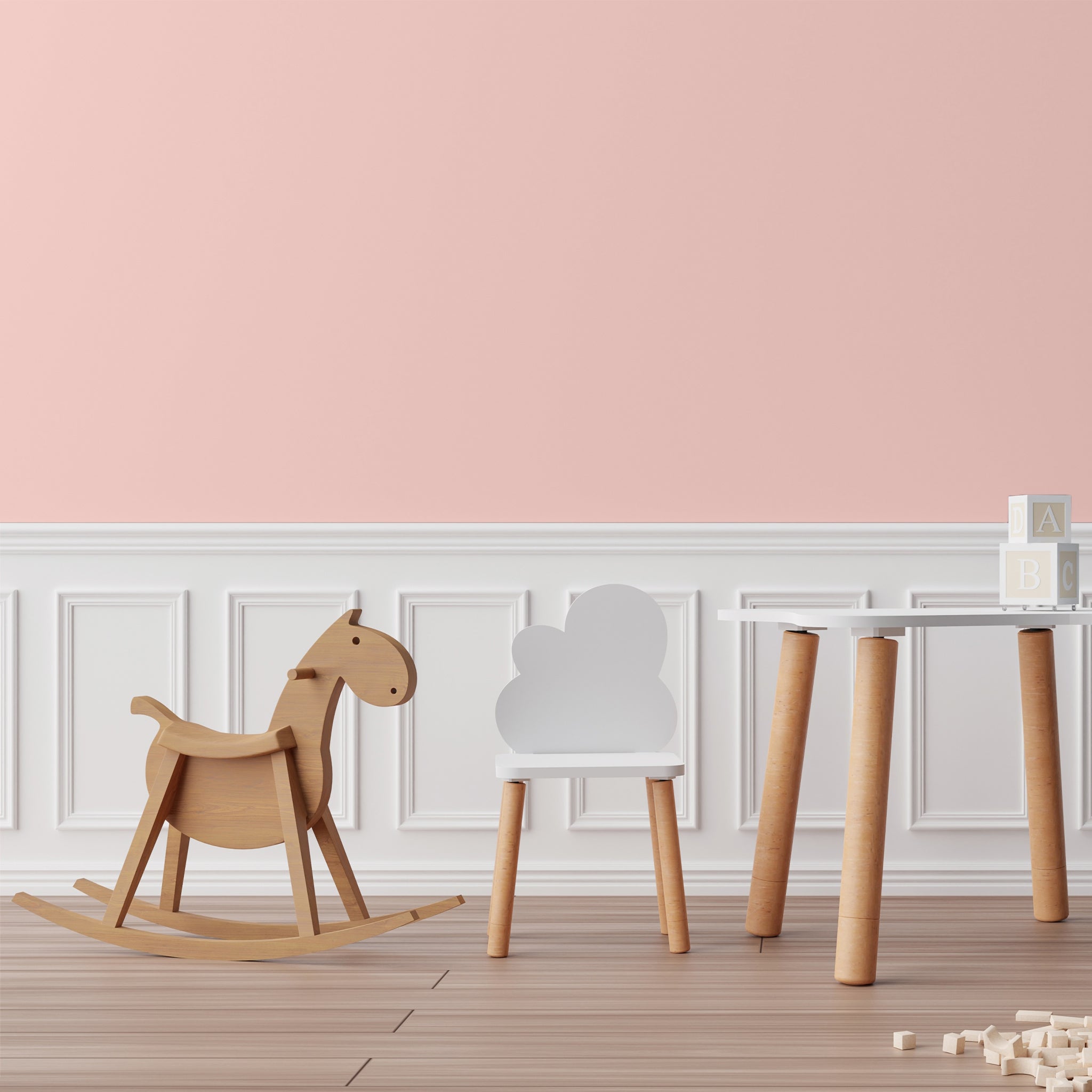 Modern pink playroom decor