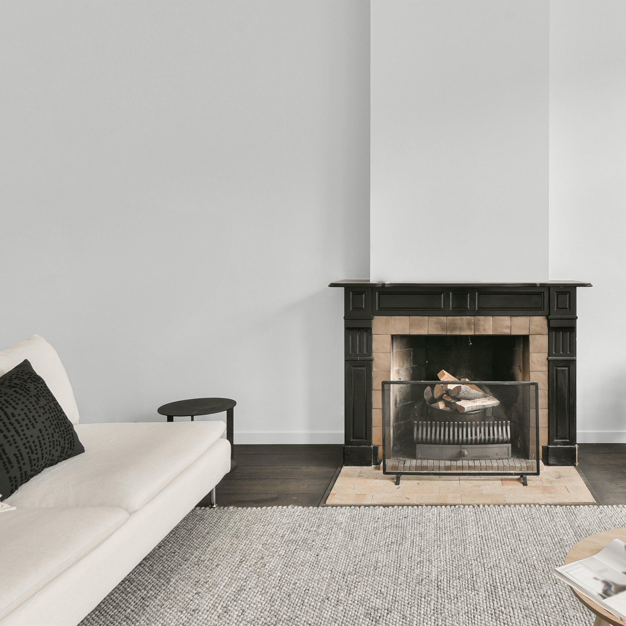 Minimalist grey painted interior
